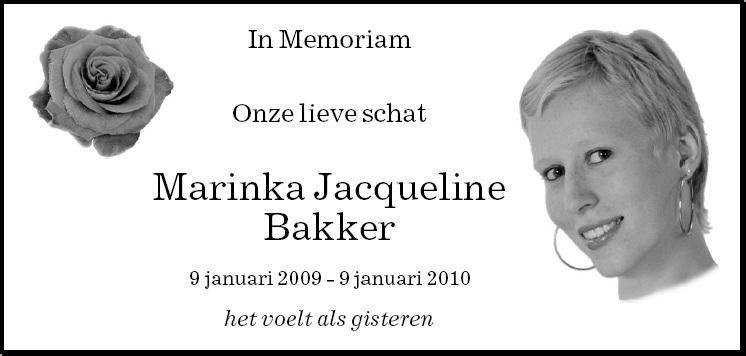 in-memoriam Marinka Bakker 2010